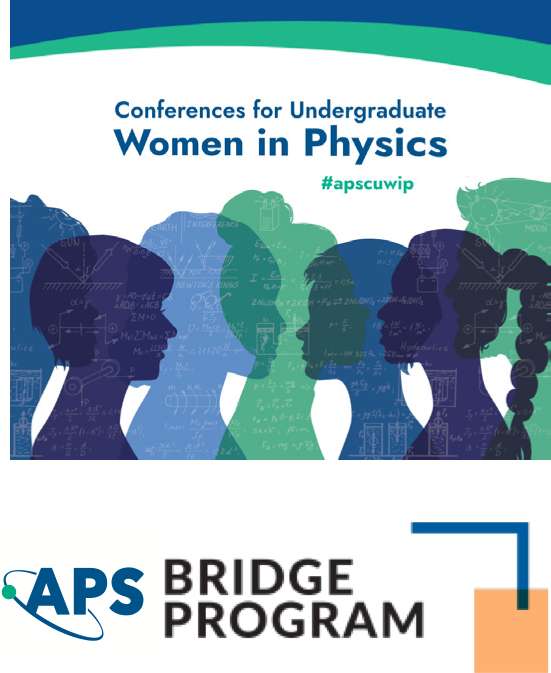Logos for APS Bridge Program and Conferences for Undergraduate Women and Physics